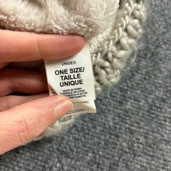 THE NORTH FACE Women’s Grey Knit Beanie Fur Fleece Lined One Size Fits Most - Picture 5 of 7